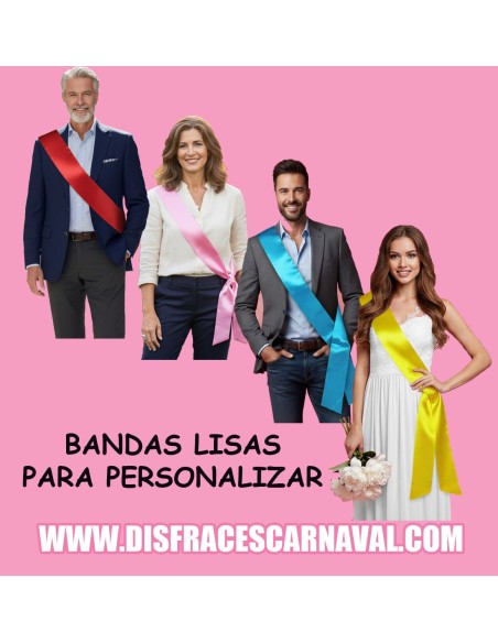 BANDA DE RASO DOBLE PARA MISS,MISTER,CUMPLEAÑOS, JUBILACIONES,...SIN TEXTO