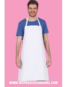 DELANTAL AL CUELLO ADULTO COCINERO BLANCO