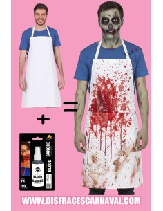DELANTAL AL CUELLO ADULTO COCINERO BLANCO 2