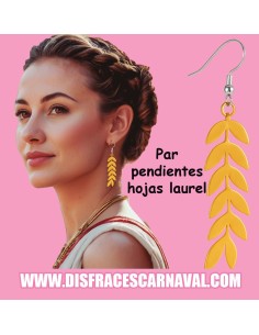 PENDIENTES HOJAS DE LAUREL DORADAS