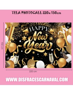 TELA PHOTOCALL NAVIDAD HAPPY NEW YEAR 220x150cm