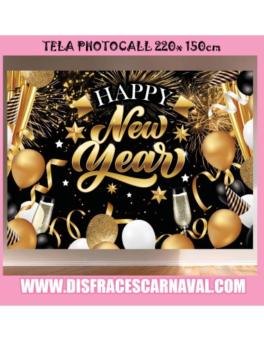 TELA PHOTOCALL NAVIDAD HAPPY NEW YEAR 220x150cm