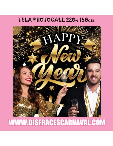 TELA PHOTOCALL NAVIDAD HAPPY NEW YEAR 220x150cm