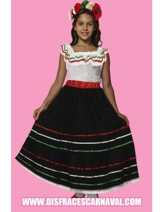 MEJICANA VESTIDO CUERPO BL CON FALDA NG