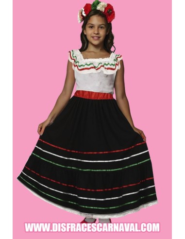 MEJICANA VESTIDO CUERPO BL CON FALDA NG