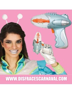 PISTOLA ESPACIAL PLATA18cm