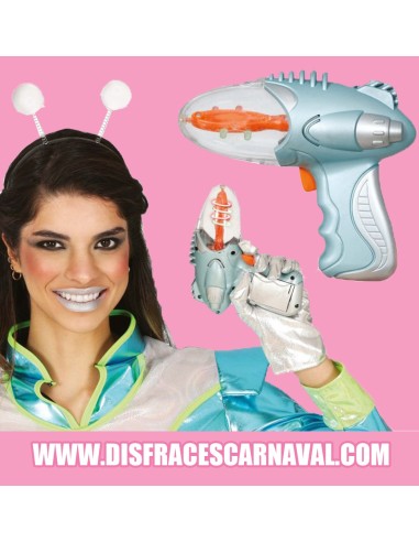 PISTOLA ESPACIAL PLATA18cm