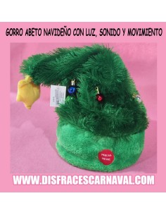 GORRO ARBOL ABETO NAVIDEÑO CON  MOVIMIENTO A RITMO DE ROCK