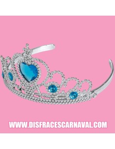 TIARA PLATA DESMONTABLE CON PIEDRAS AZULES