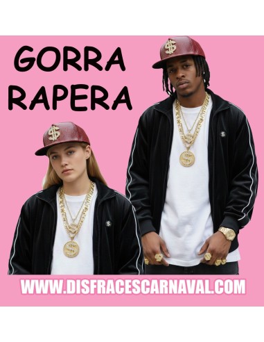 GORRA RAPERO COCODRILO ROJO CON SIMBOLO DEL DÓLAR