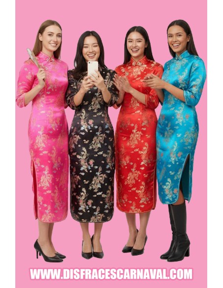 VESTIDO CHINA SEDA MEDIA MANGA