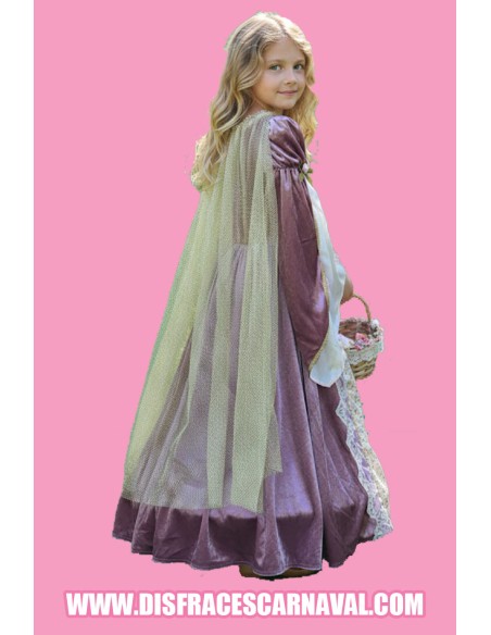 PRINCESA MEDIEVAL TERCIOPELO ROSA PALO