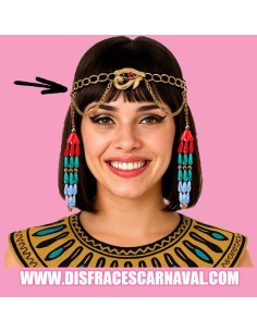 TOCADO EGIPCIO CUENTAS DE COLORES COLGANTES OJO DE HORUS