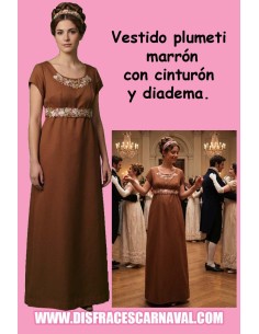 DAMA INGLESA MARRON APLICACIONES BORDADAS