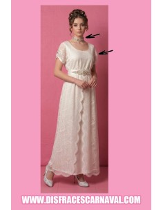 DAMA BRIDGERTON DEBUTANTE BLANCO ENCAJE CON CINTO Y...