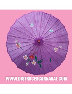 Sombrilla Geisha roja/rosa/morada 2