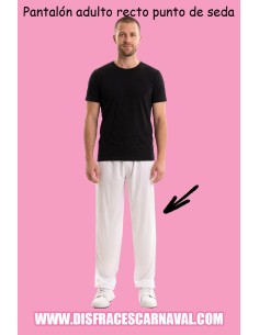 PANTALON RECTO PUNTO SEDA LISO LARGO BLANCO 2