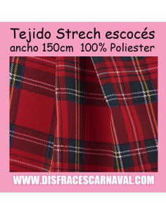 Tejido al corte ESTRECH ESCOCES ROJO ANCHO 150cm
