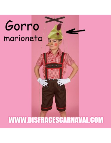 GORRO PINOCHO,PETER CON PLUMA PAVO
