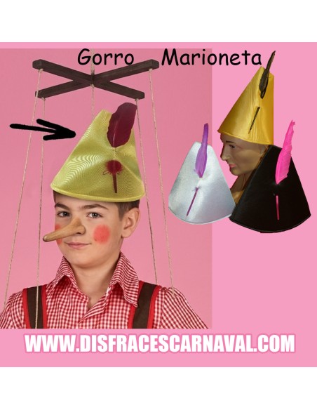 GORRO PINOCHO,PETER CON PLUMA PAVO