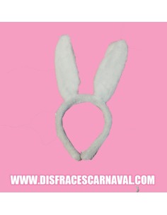 DIADEMA OREJAS CONEJO PELUCHE BL 2