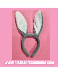DIADEMA CONEJO GRIS Y BLANCA DACHA 2