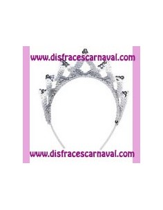 CORONA PRINCESA TIARA LENTEJ PLATA 2