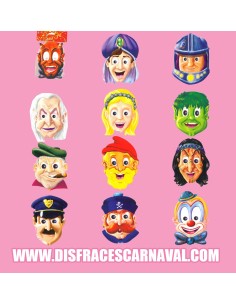 Bolsa 6 caretas infantiles carton 2