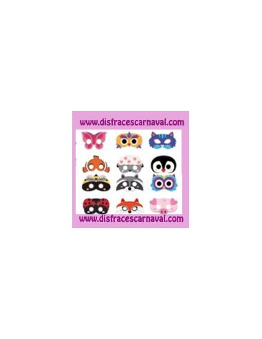 Bolsa 12 antifaces animales