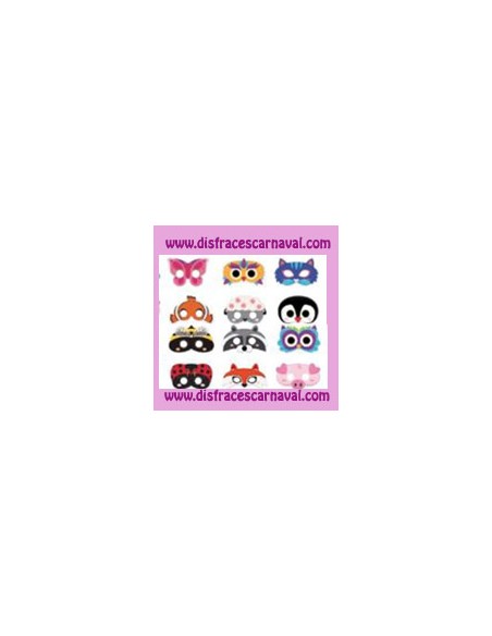 Bolsa 12 antifaces animales