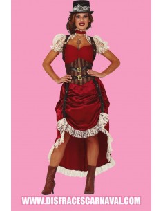 STEAMPUNK MUJER VESTIDO GRANATE AD