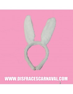 DIADEMA OREJAS CONEJO PELUCHE BL