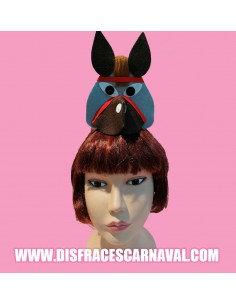 DIADEMA BURRO GRIS FIELTRINA CON CARA
