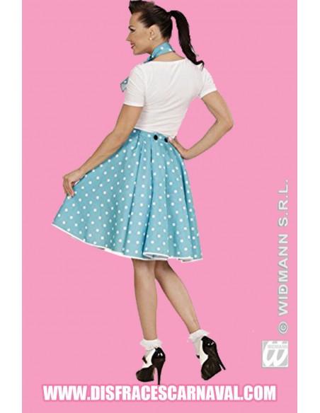 Falda 50´s con lunar + Pañuelo GREASE