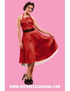 Vestido Pin Up Rojo Topos 2