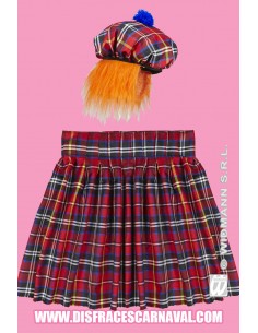Falda Escoces y gorra con pelo 2