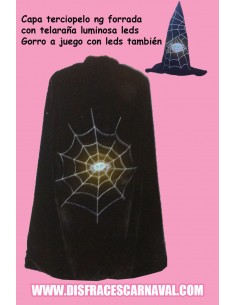 Capa + Gorro terciopelo ng con luz led