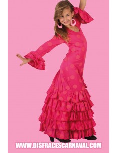 Vestido Sevillana Fuxia 10-12años+
