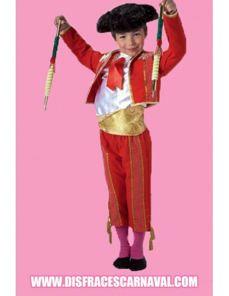 Torero rojo y oro infantil