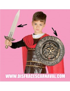Escudo 31cm+ espada romano 48cm Infantil