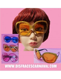 GAFAS : CUADRADAS PURPURINA 70´S