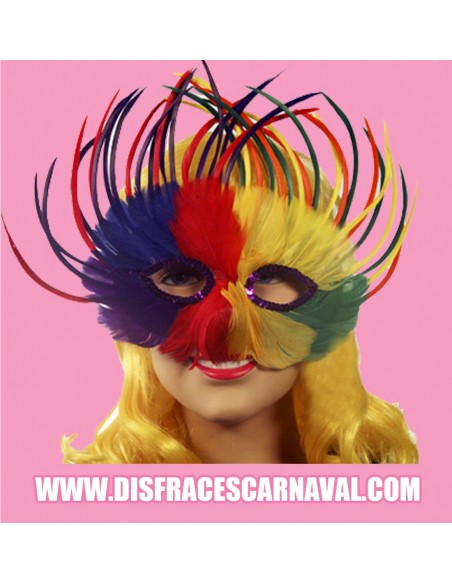 Antifaz Plumas Colorines
