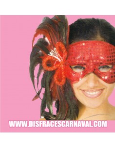 Colombina lentej rojo con plumas